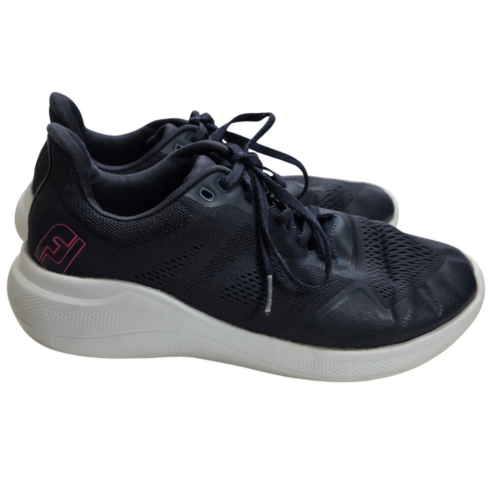 FootJoy Womens Flex Golf Shoes 8.5 Wide Navy Pink Spikeless Mesh Sneakers